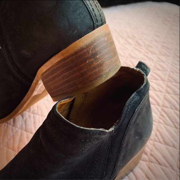 FRANCO SARTO -  Laslo Black leather Ankle Bootie pointed toe side zip -  8,5 - Picture 3 of 9